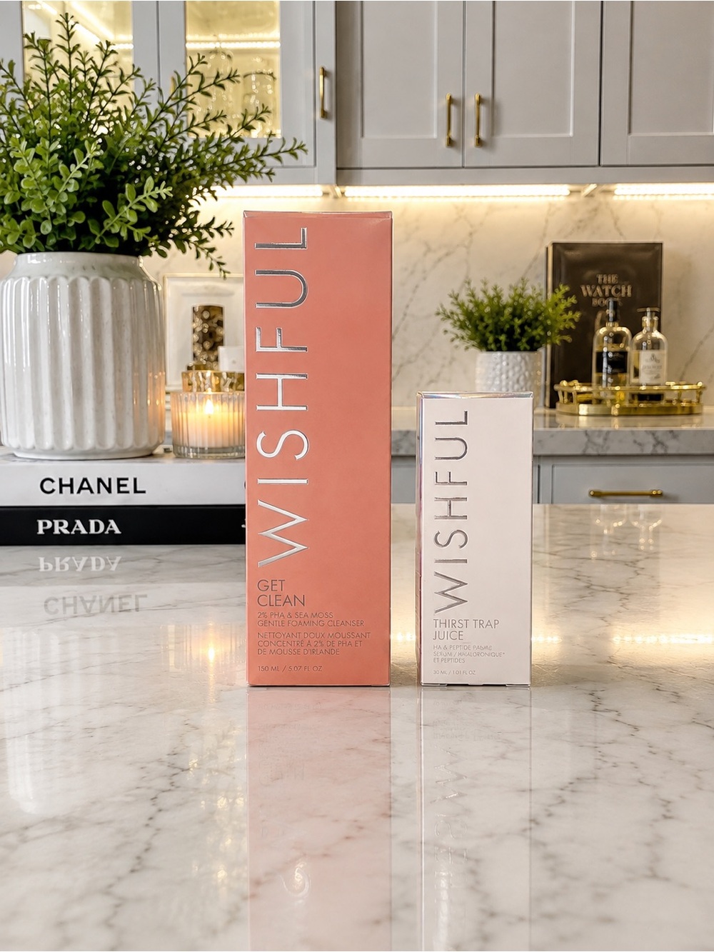 WISHFUL Huda Beauty Thirst Trap Serum + Get Clean PHA Cleanser Set